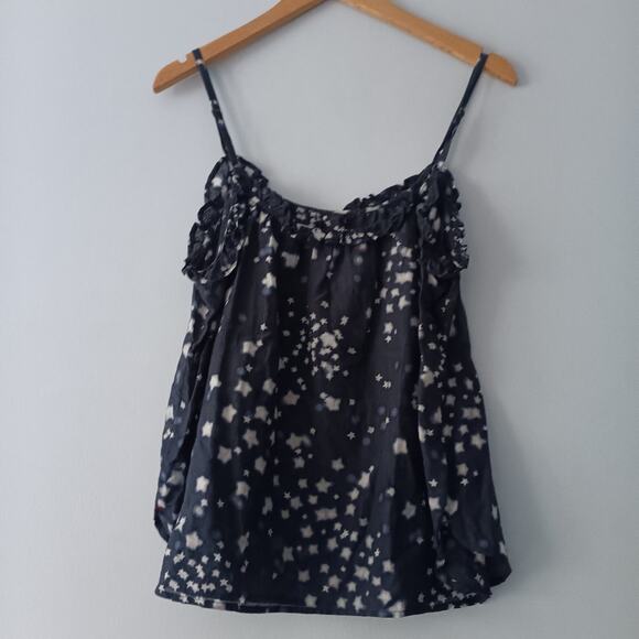 Xirena Star Print Cotton Tank Navy M - Picture 3 of 7